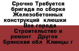 Срочно Требуется бригада по сборке Железобетонных конструкций (клюшки).  - Все города Строительство и ремонт » Другое   . Брянская обл.,Клинцы г.